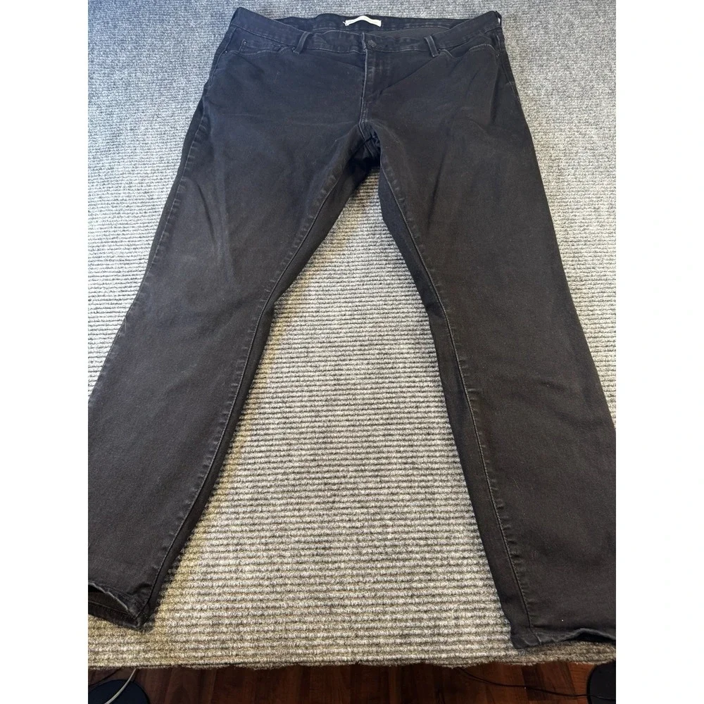Levi‎ Strauss Signature Size 20W Mid-Rise Skinny Jeans Black
